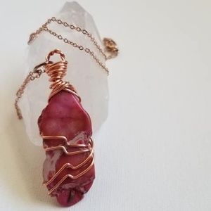 Dyed Red Jasper Stone Necklace